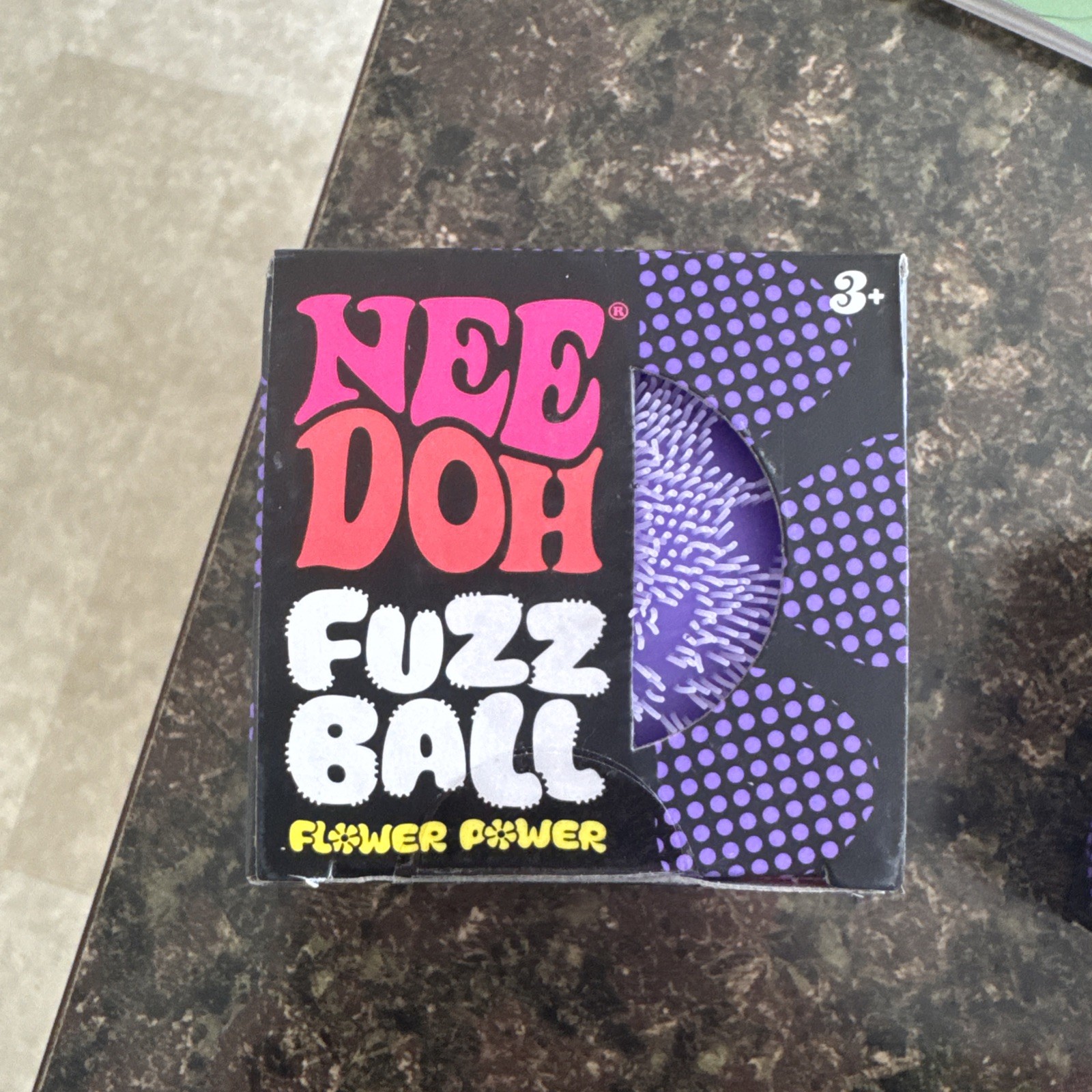 Schylling NEEDOH FUZZ BALL Purple TEENIE DOH FILLED VELVET BALL SQUEEZE NEW
