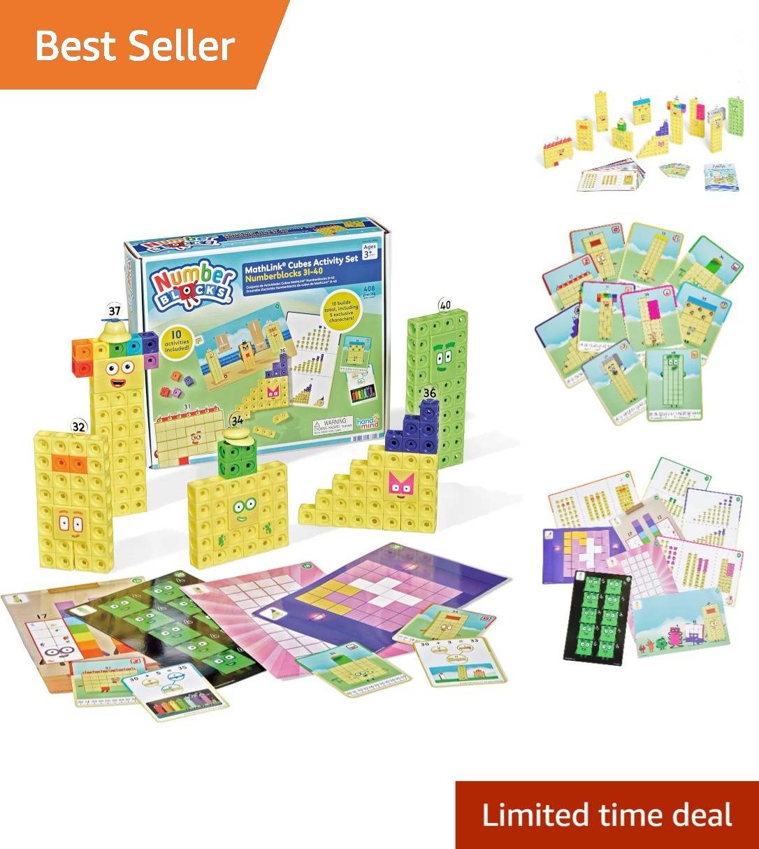 31-40 Mathlink Cubes Activity Set – Learn Numbers & Early Math Skills, Preschool