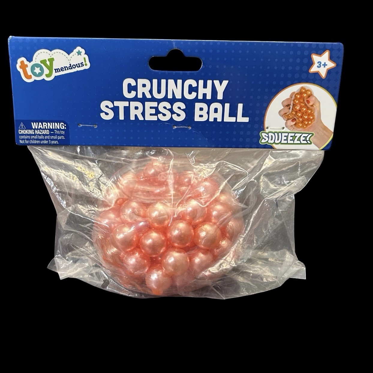Crunchy Stress Relief Ball Squeeze Squish Sensory Fidget Toy Pink Pearls New