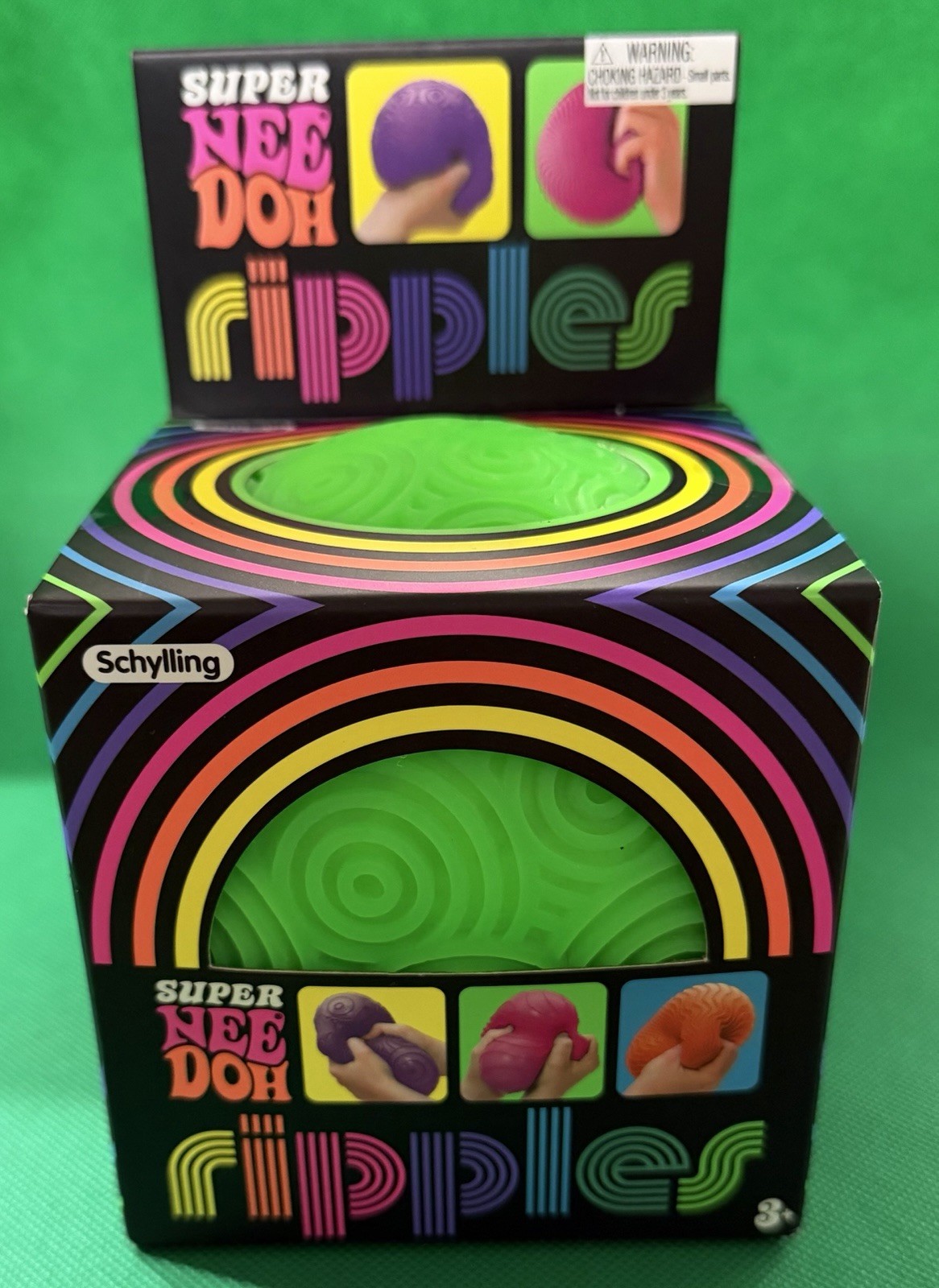 Schylling Super Mega NeeDoh Ripples Green Tactile Squeeze Toy Viral TikTok