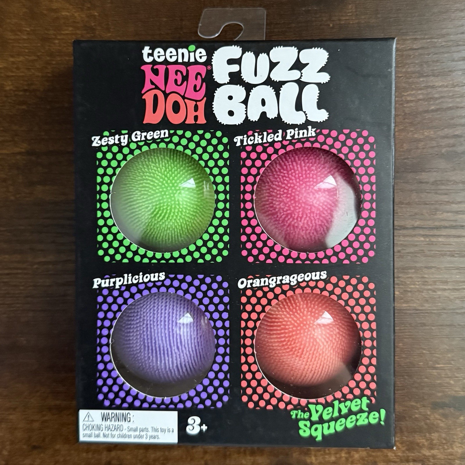 NeeDoh Teenie Fuzz Ball 4 Pack Sensory Stress Balls Fuzzy Squishy Toy NEW