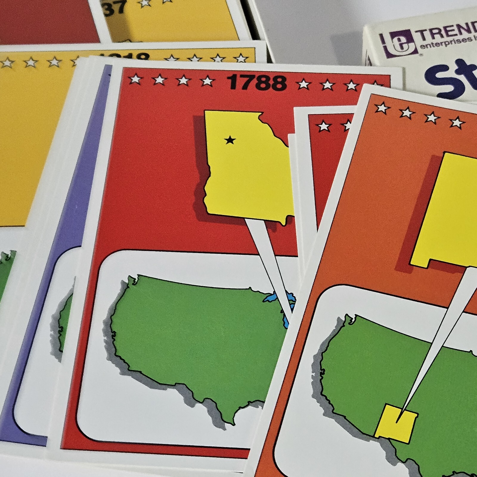 1987 Trend States & Capitals Learning Flash Cards 50 States Fun To Know School