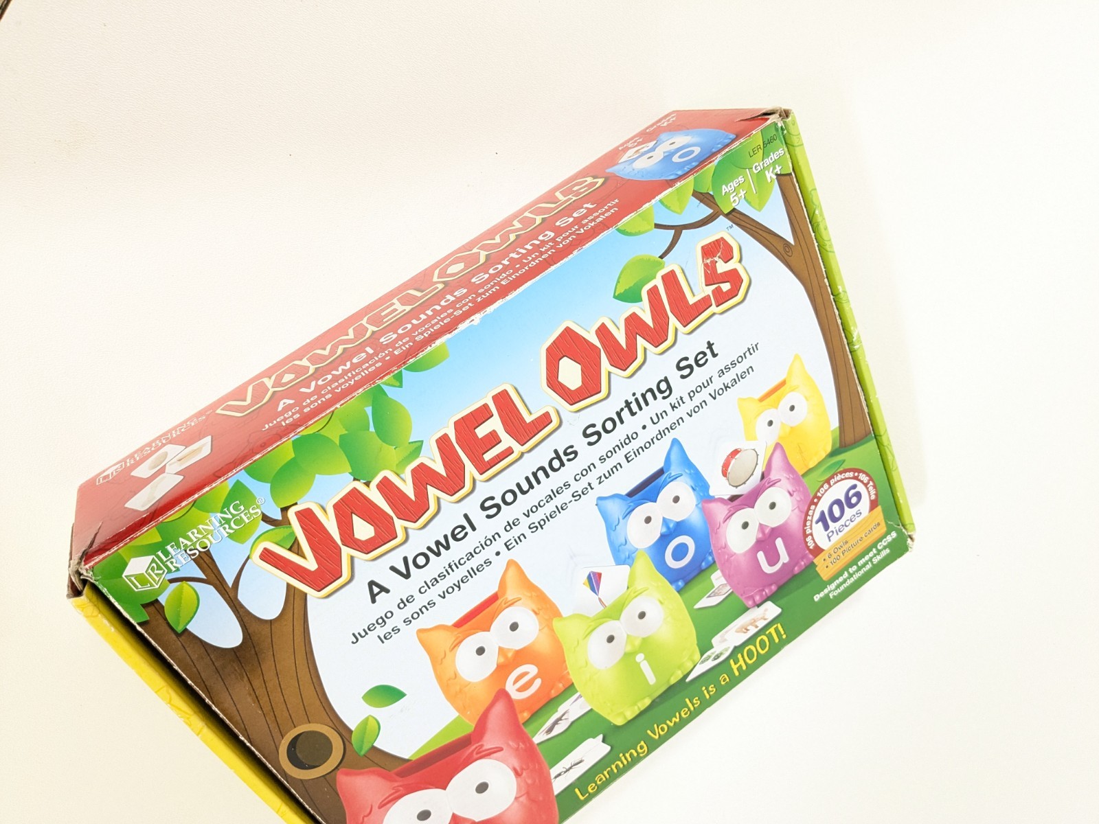 Learning Resources Vowel Owls Sorting Set Missing 1 Piece! Ages 5+ Great Game!