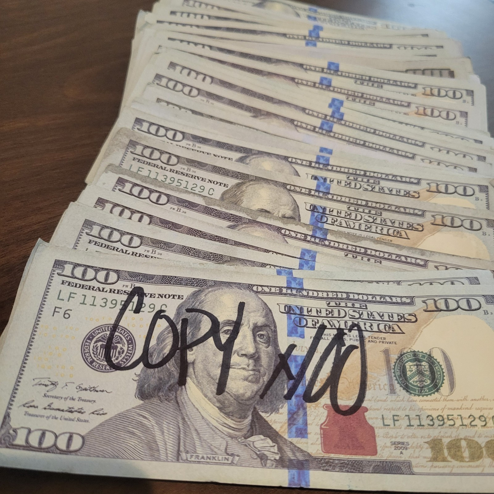 Best Replica Grade A ++ AGED $100 Bill * 25 / Novelty Purposes Only