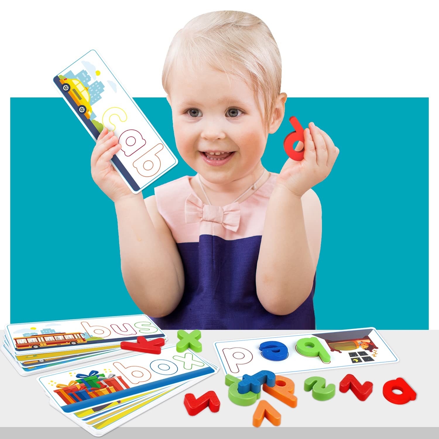 Learning Educational Toys for 3 4 5 6 Years Old Boys Girls, See & Spell Match…