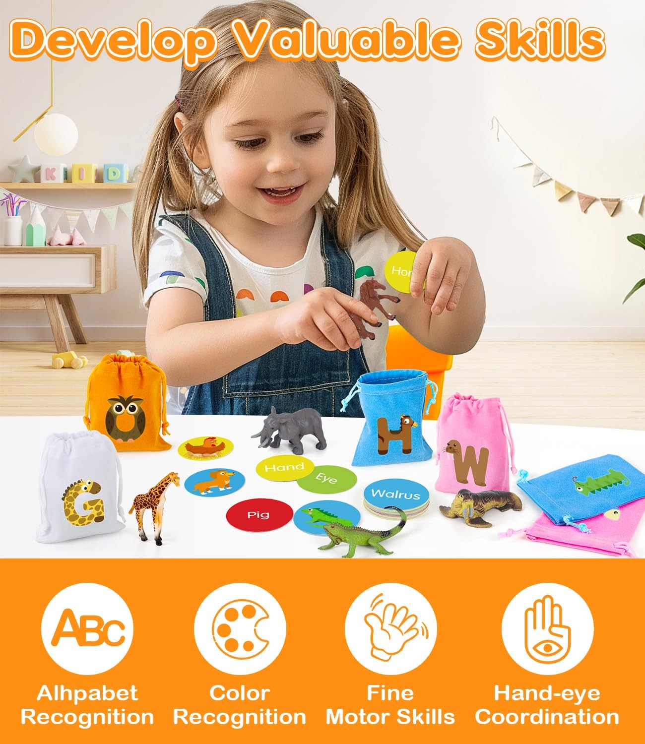 Alphabet Learning Toys for Toddlers, Word Work Small Group Set with 104 Phoni…