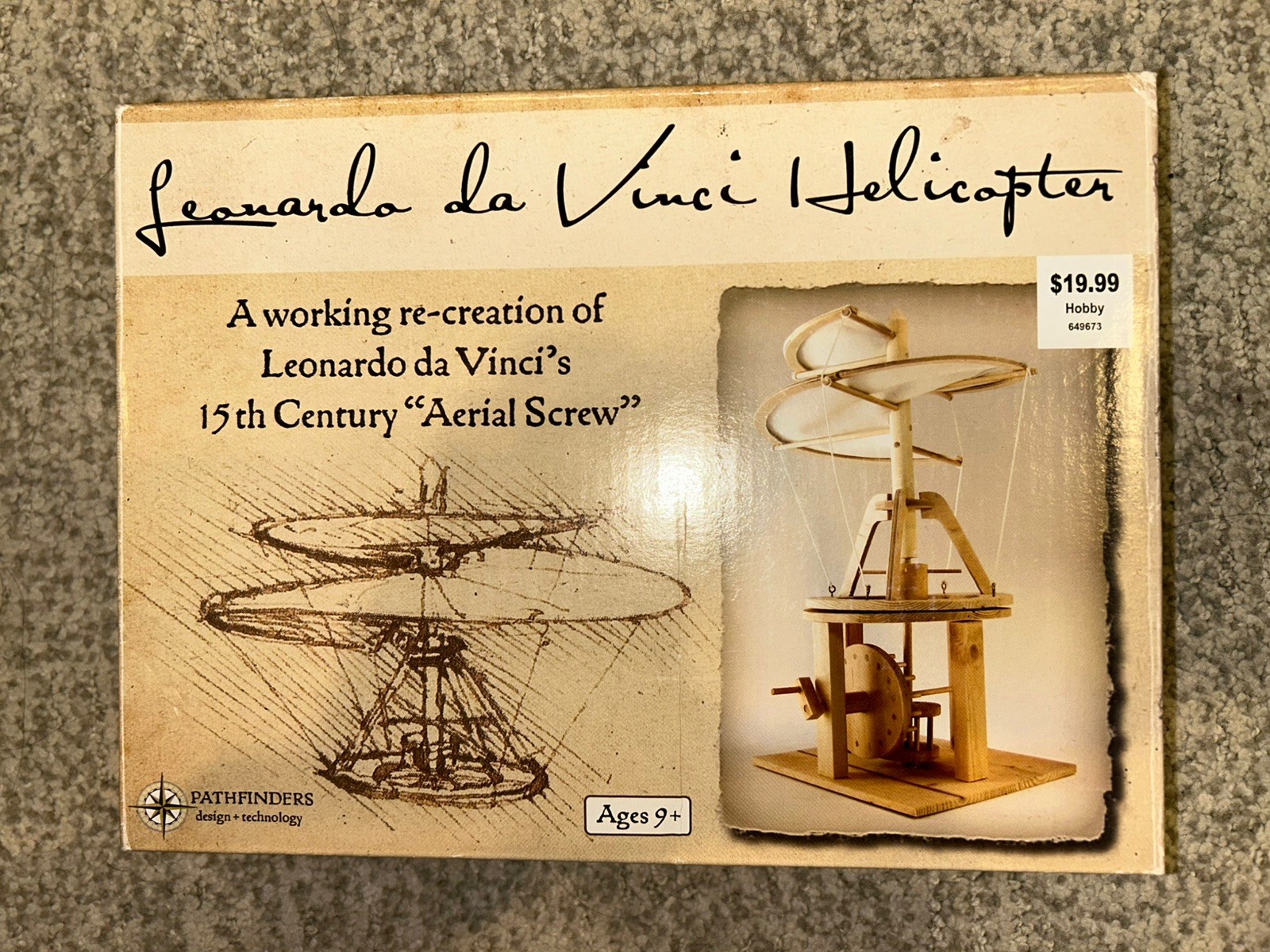 Pathfinders Leonardo da Vinci Helicopter 15th Century Aerial Screw Hobby Kit