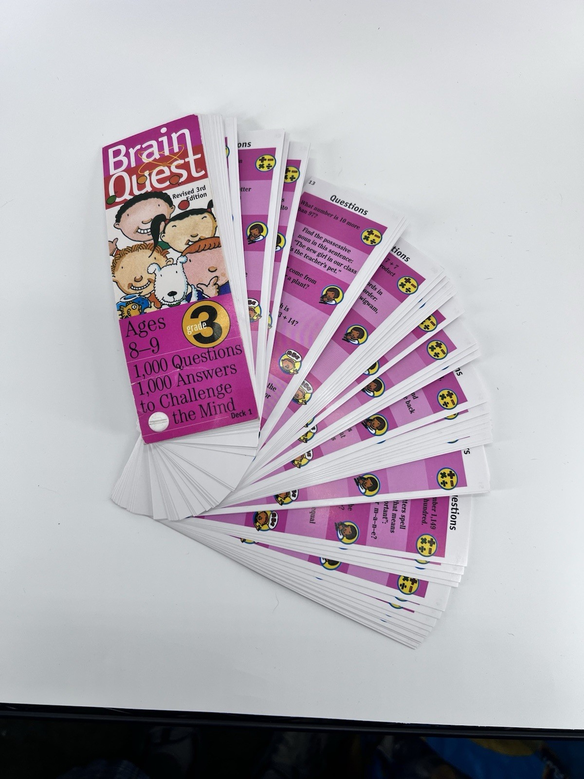 Brain Quest Grade 3 / Ages 8-9 ~ 1,000 Questions & Answers- Workman 2 Deck