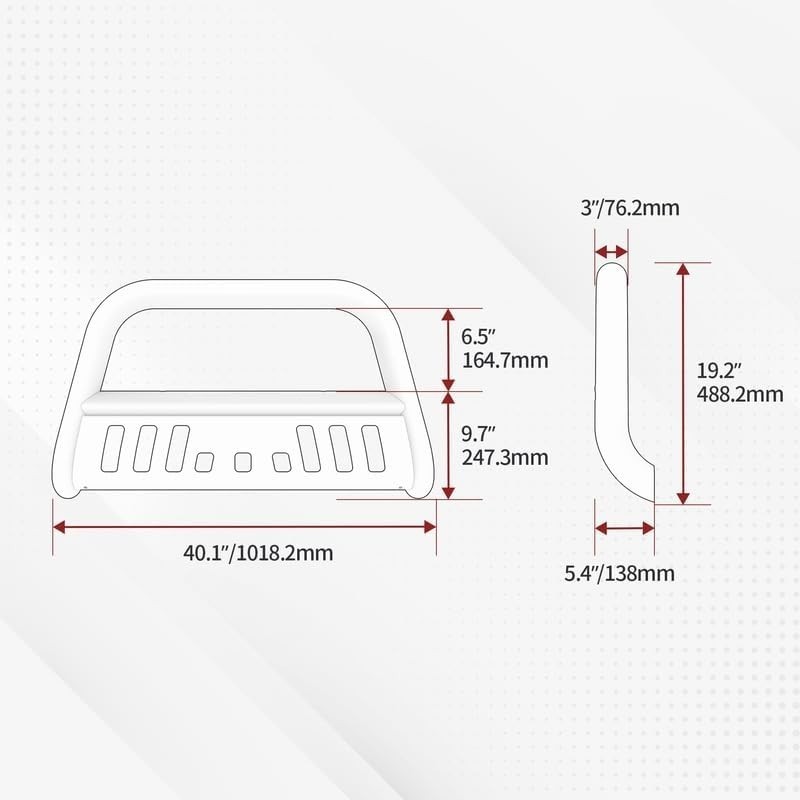 Bull Bar Compatible with 2016-2023 Toyota Tacoma (Excludes TRD Models) w/LED Lig