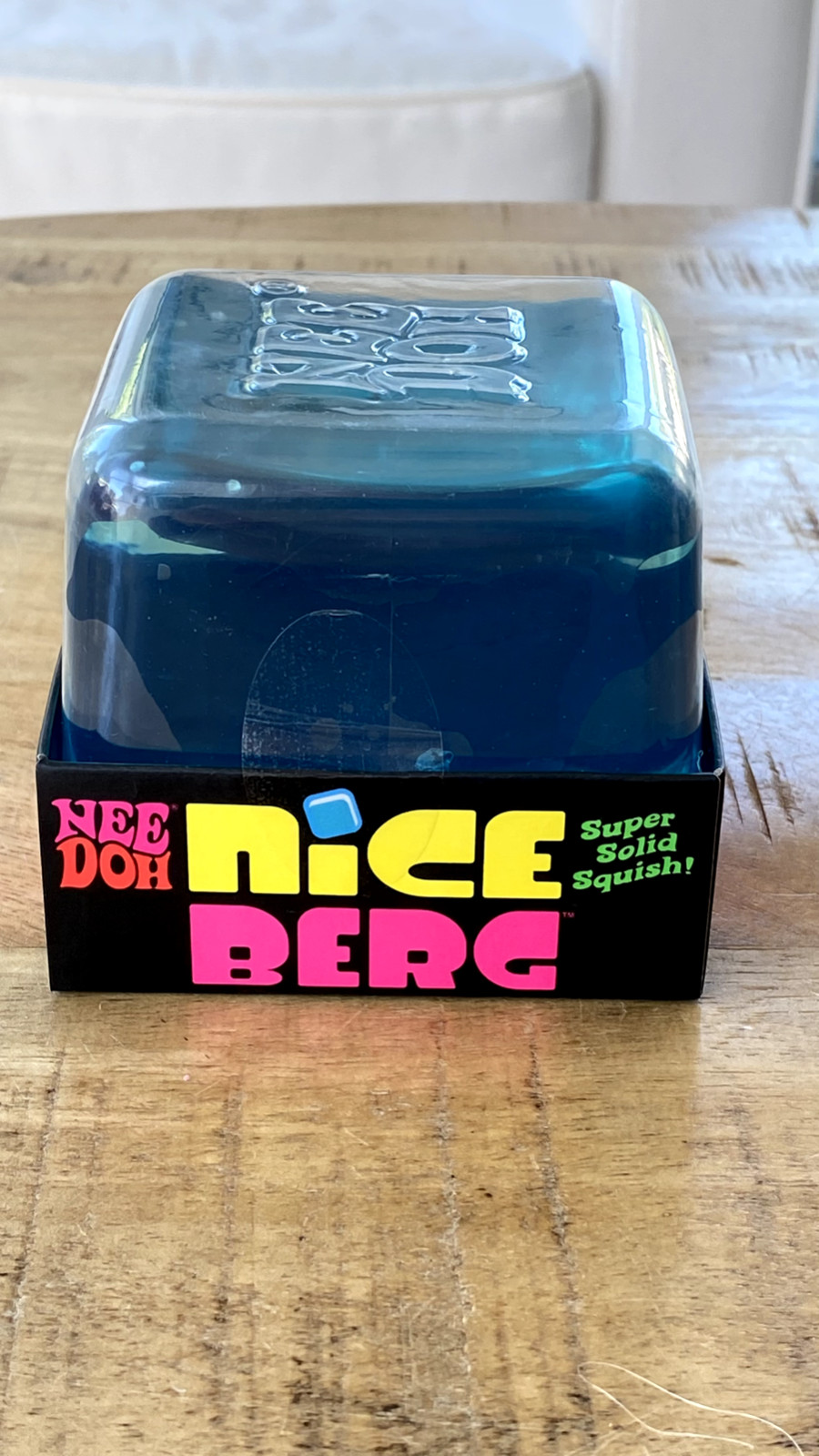 NeeDoh Nice Berg Blue Niceberg Solid Squish Large Cube Iceberg NEW AUTHENTIC