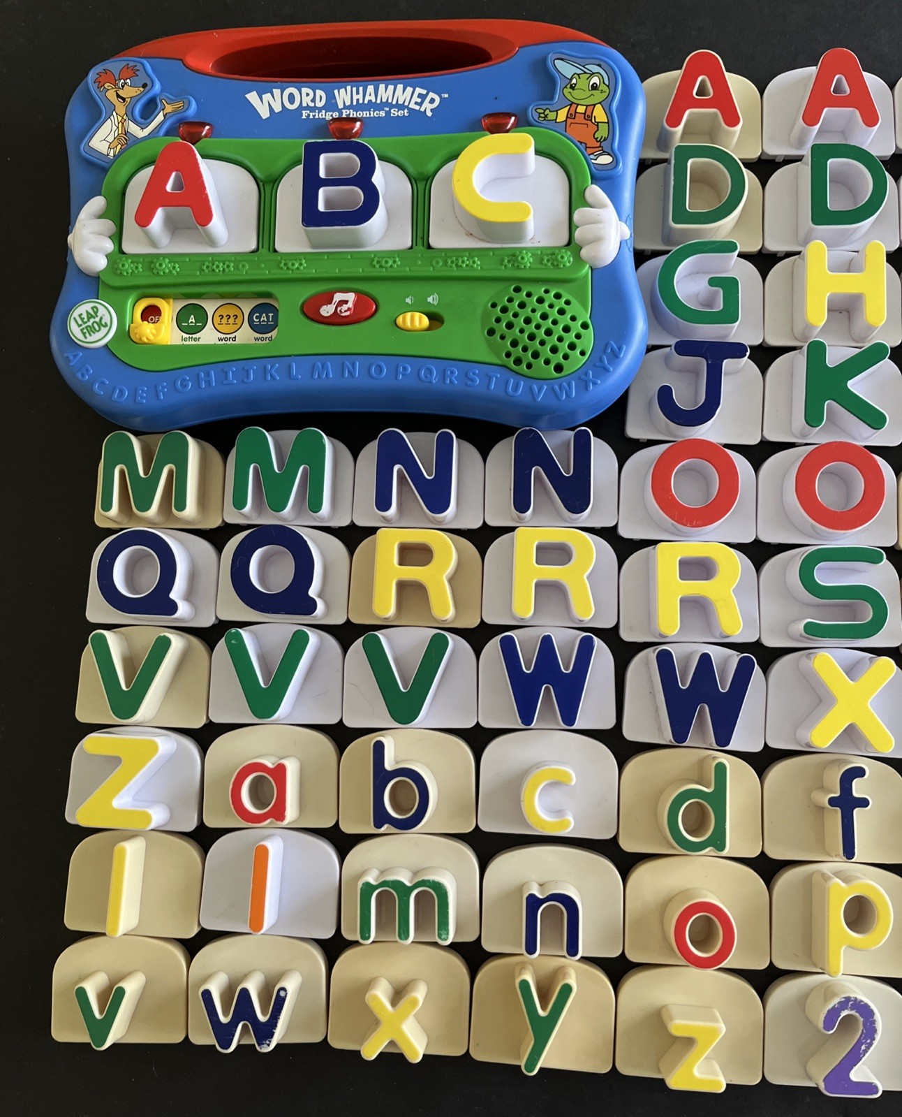 Leap Frog WORD WHAMMER Fridge Magnet Phonics Set Alphabet 91 Letters 6 Numbers
