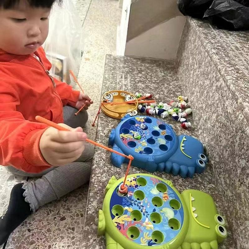 Dinosaur Magnetic Fishing Toy Set – Montessori Educational Kids Game with Rod