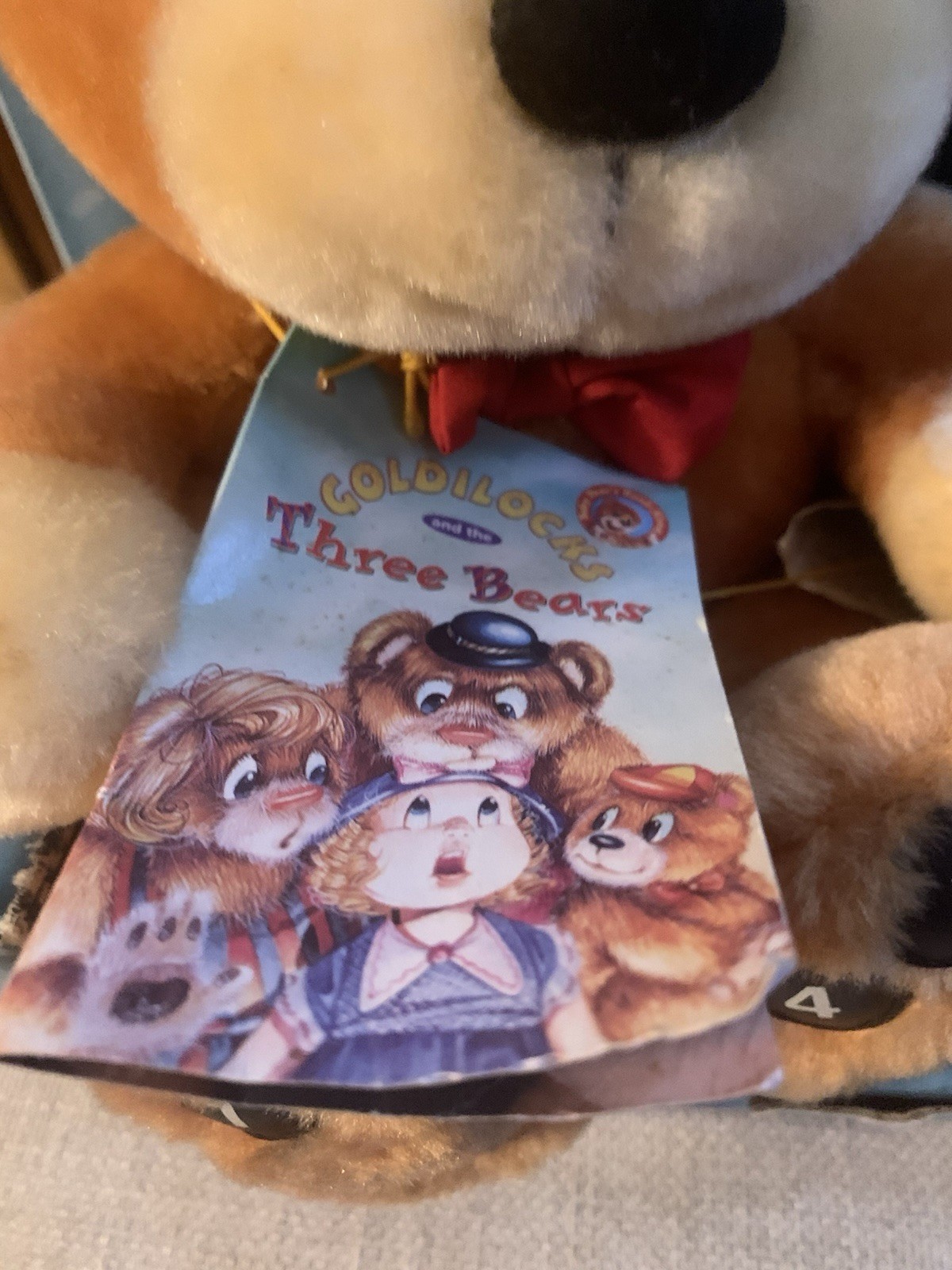 Baby Bears Read Along Goldilocks and the Three Bears Book Chair Teddy Bear Vtg
