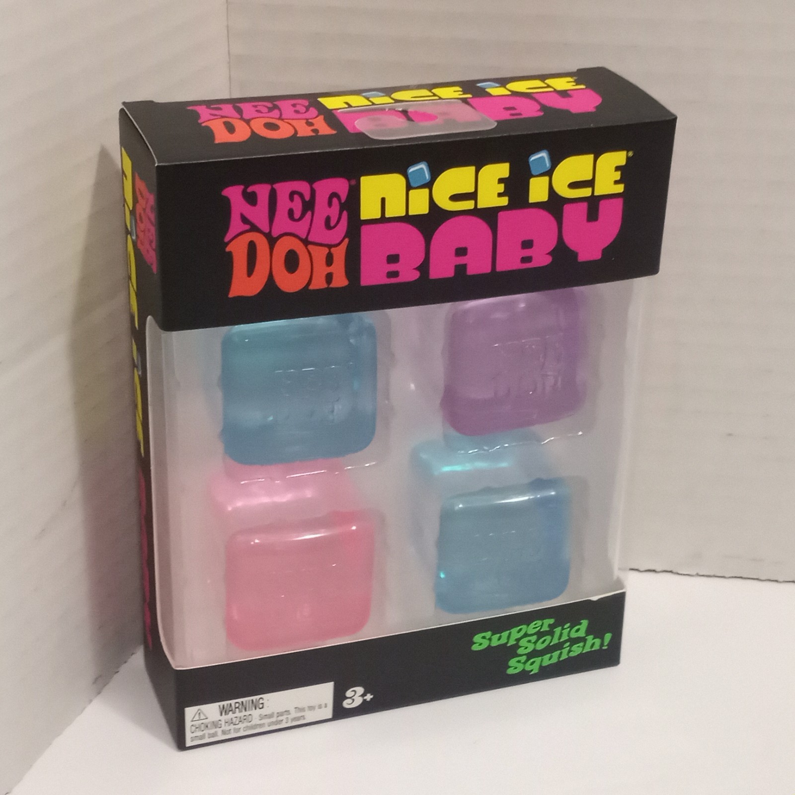 Needoh Nice Ice Baby 4-Pack Squishy Stress Cubes Sensory Toy New Sealed