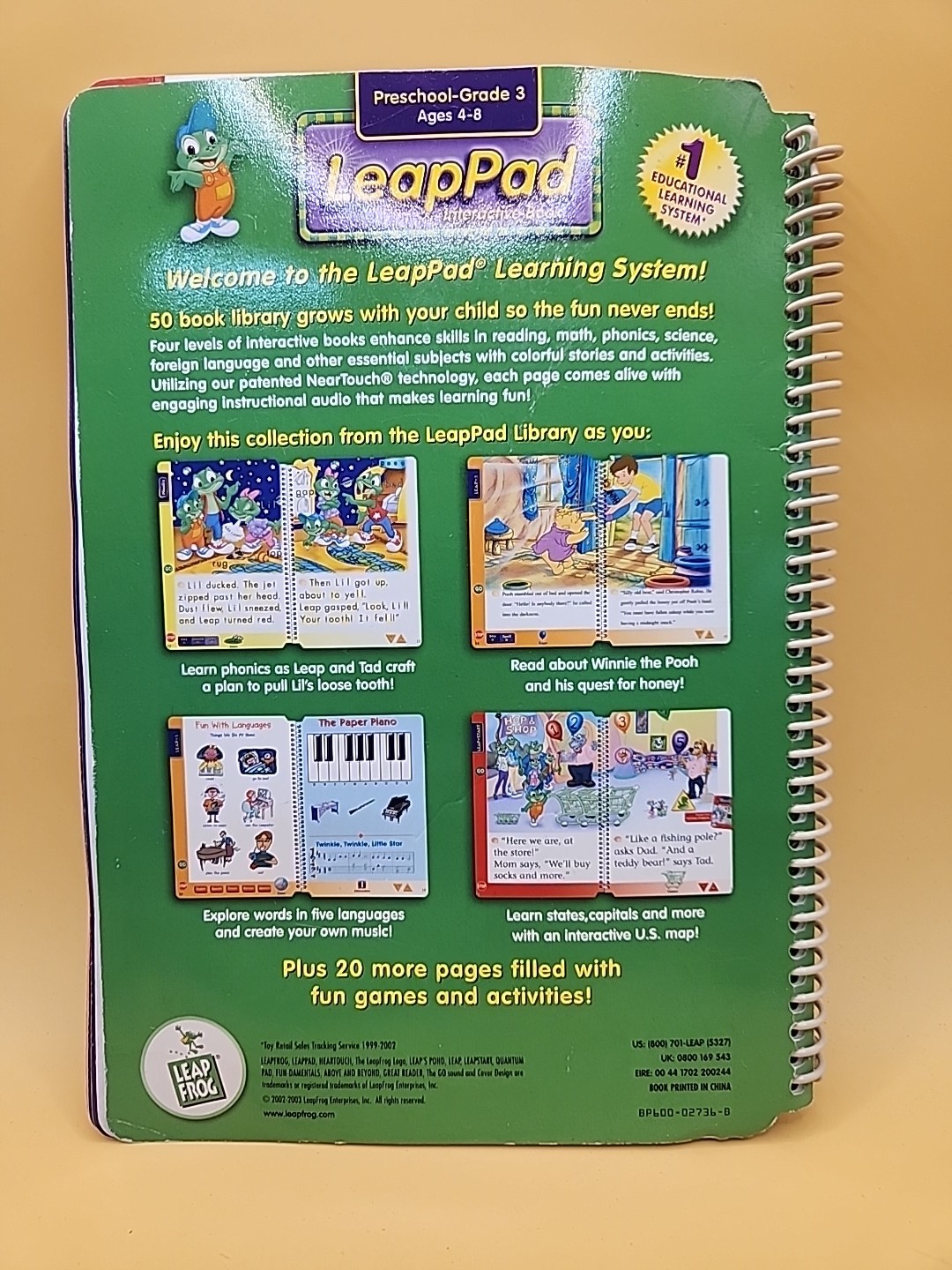 Leappad No Cartridge Needed Interactive Book Preschool – Grade 3: Ages 4 – 8