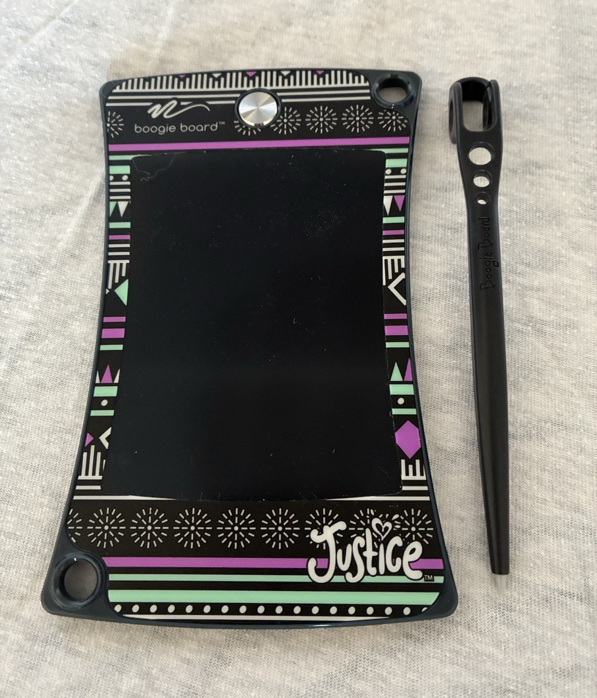 Boogie Board Justice WT13087 LCD Writing Tablet w/ Stylus Girls Black Purple