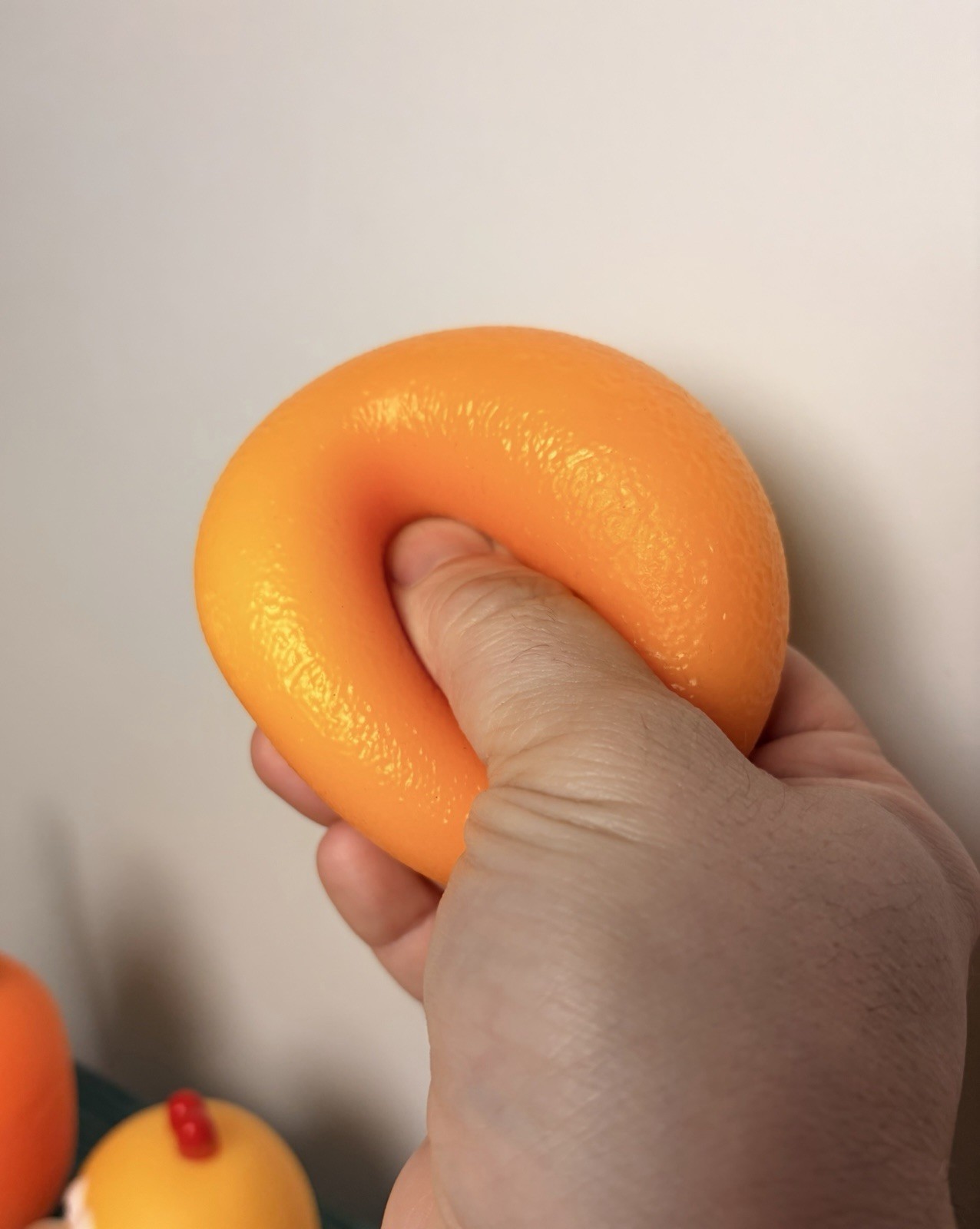 Squishy Toy Orange Fruit Novelty Round Squeeze Ball