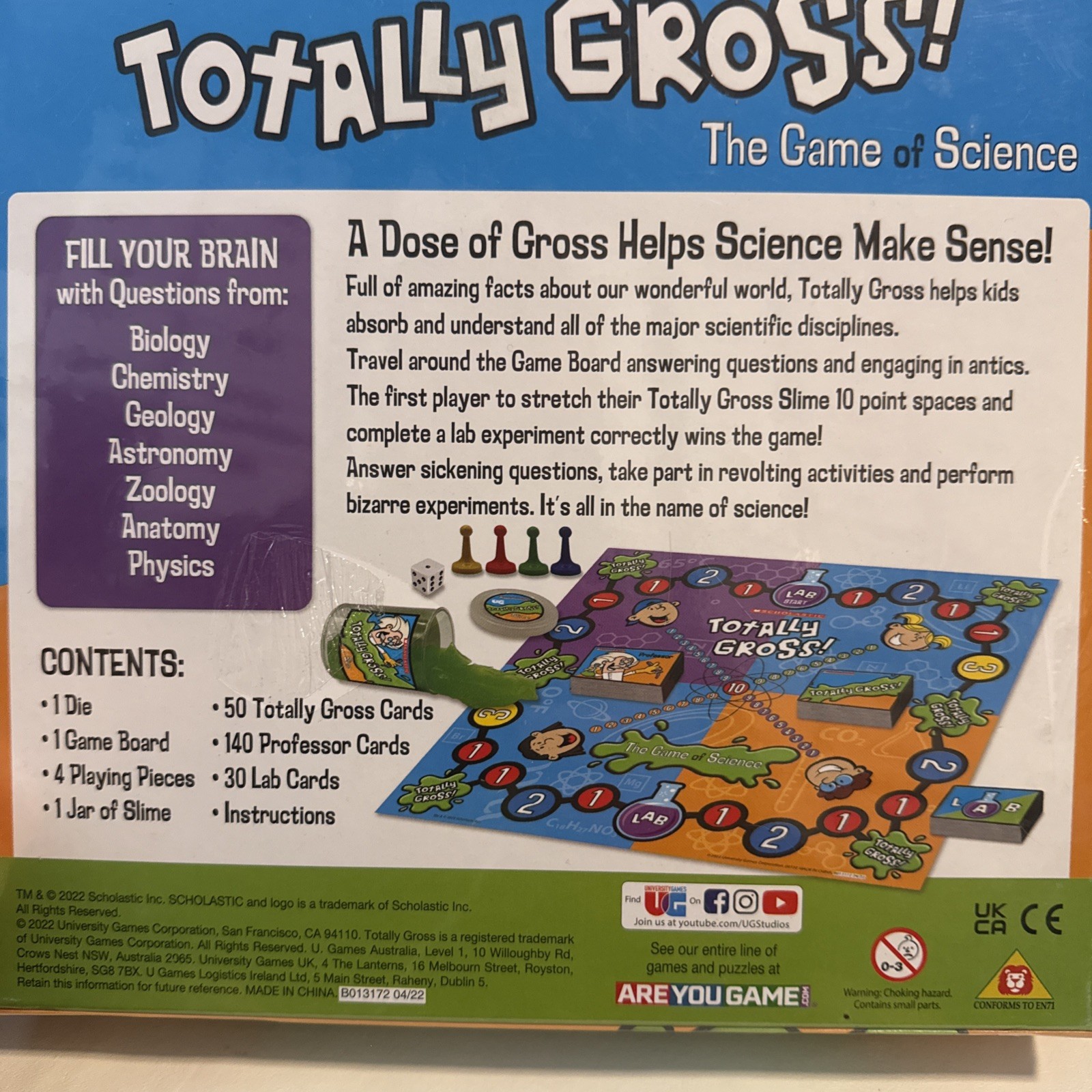 Scholastic Totally Gross Game of Science Sealed Board Game University Games