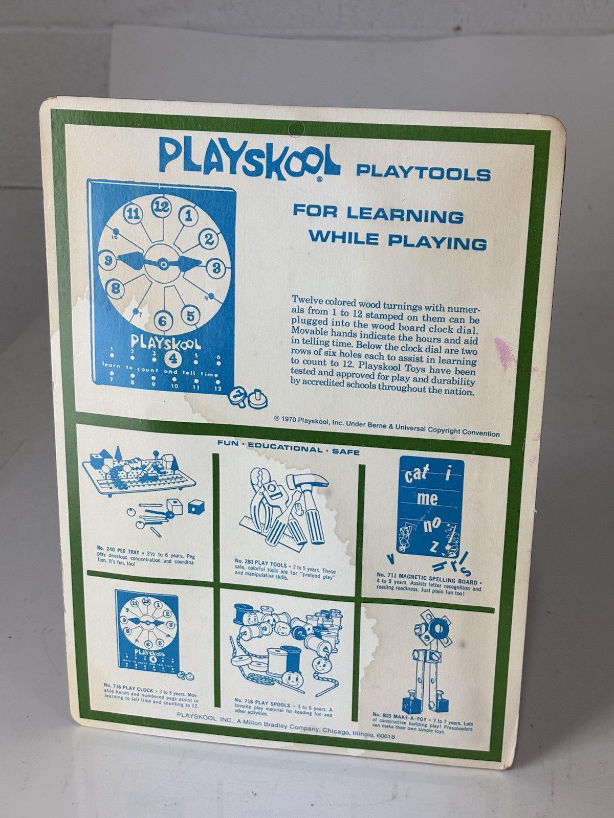 Playskool Play Clock Vintage Collectible Toy NEW Unopened