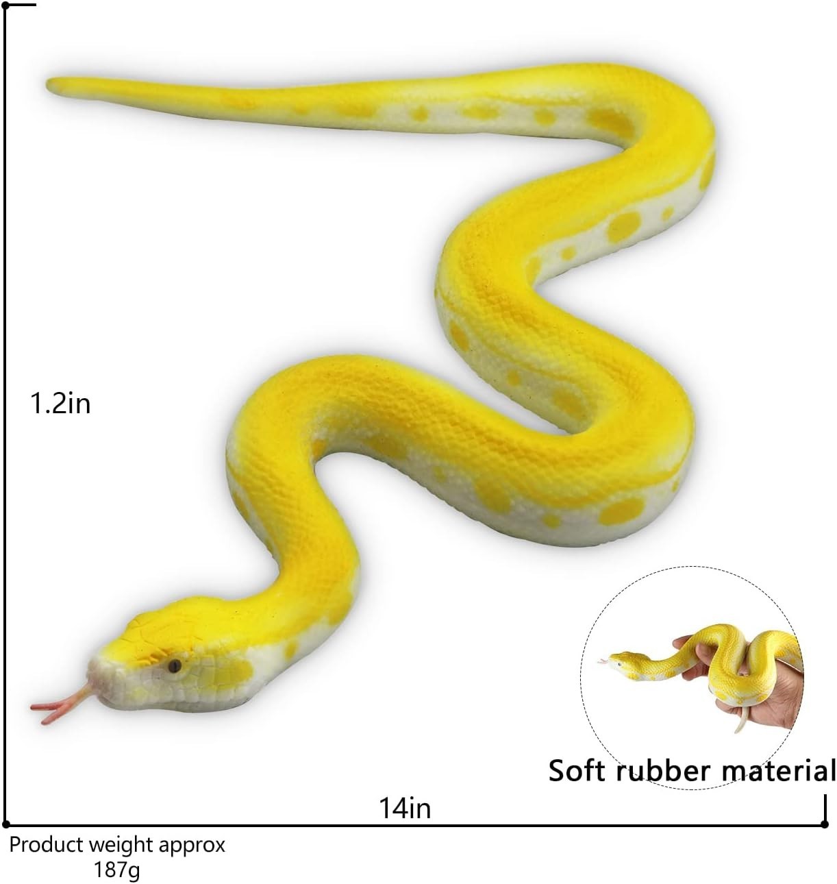 Realistic Fake Snakes Toy Soft Rubber Snake Figure Garden Snake Scare Birds and