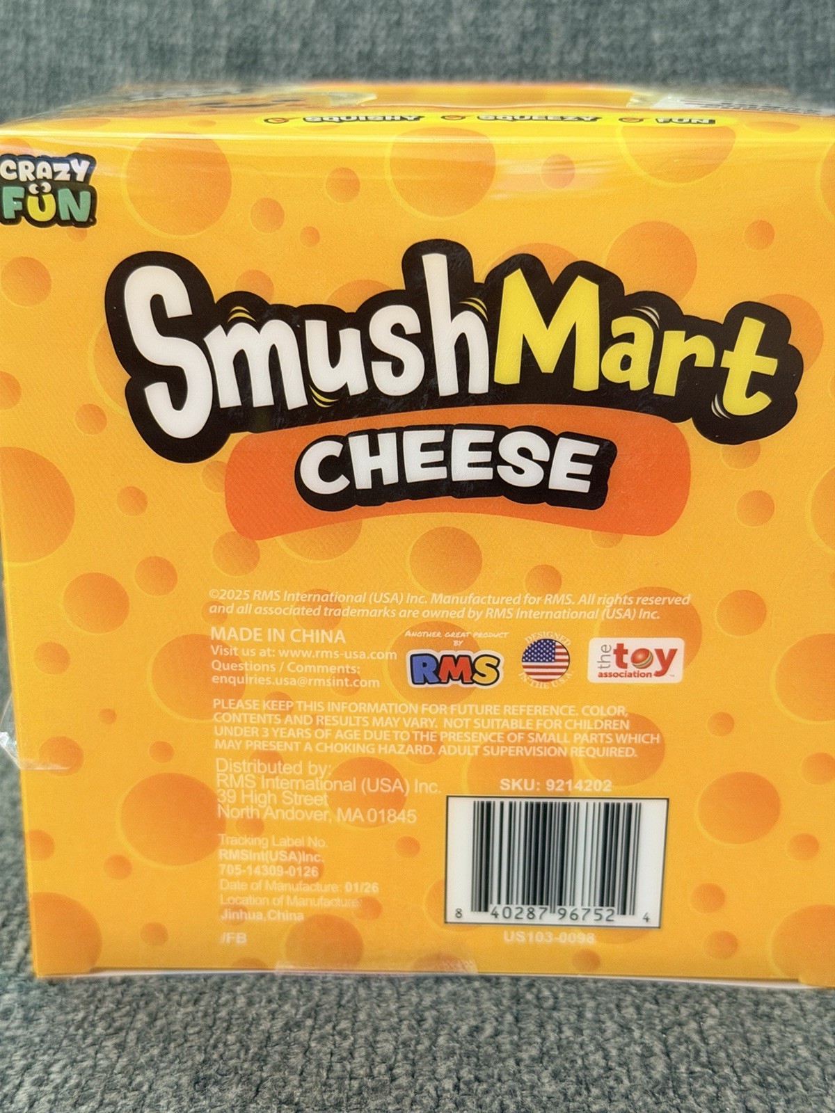 RMS Crazy Fun SmushMart Cheese Squishy Squeezy Stretch Sensory Toy TIK TOK VIRAL