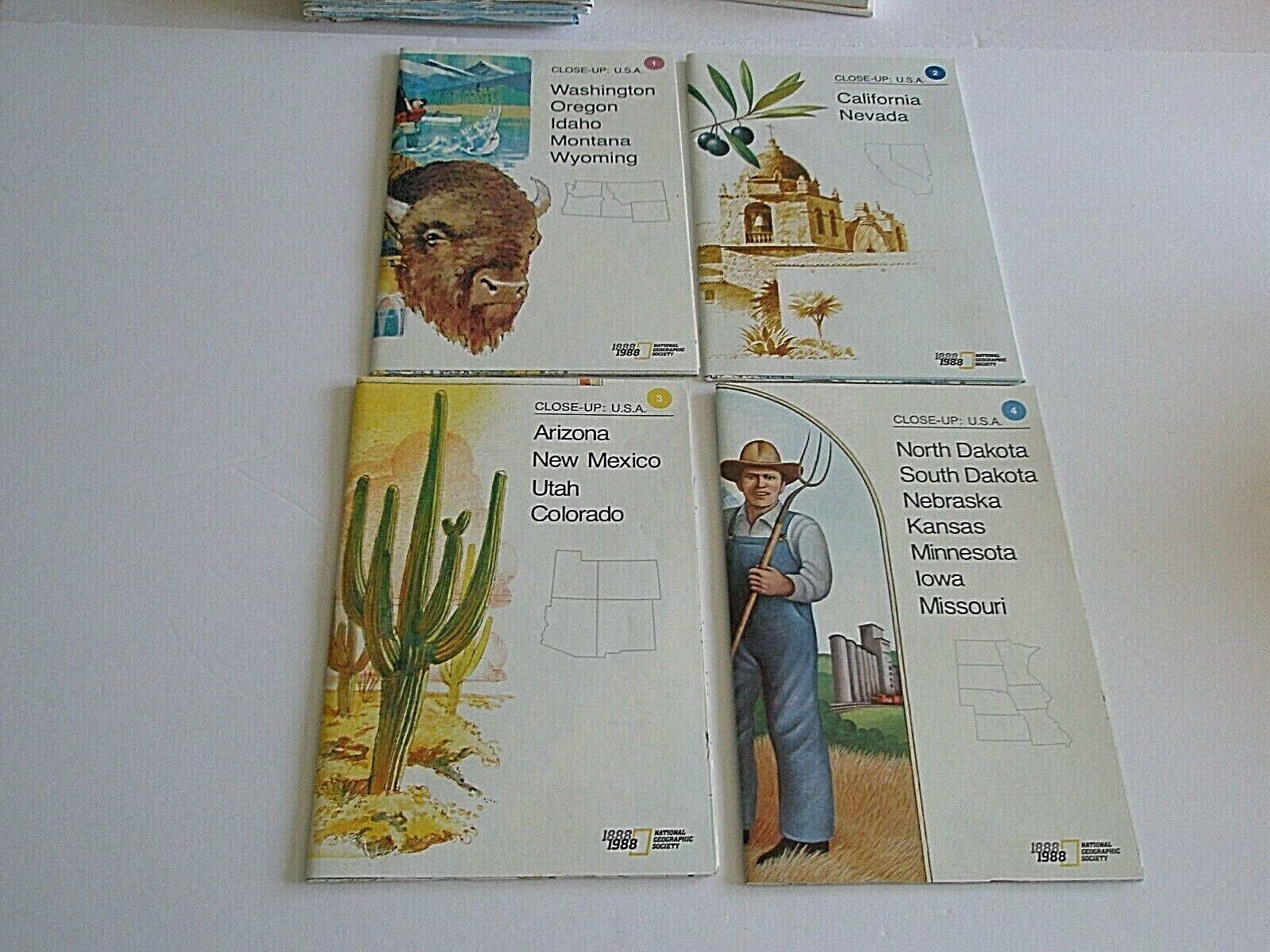 Close-Up U.S.A Maps National Geographic 1988 case reference book homeschool