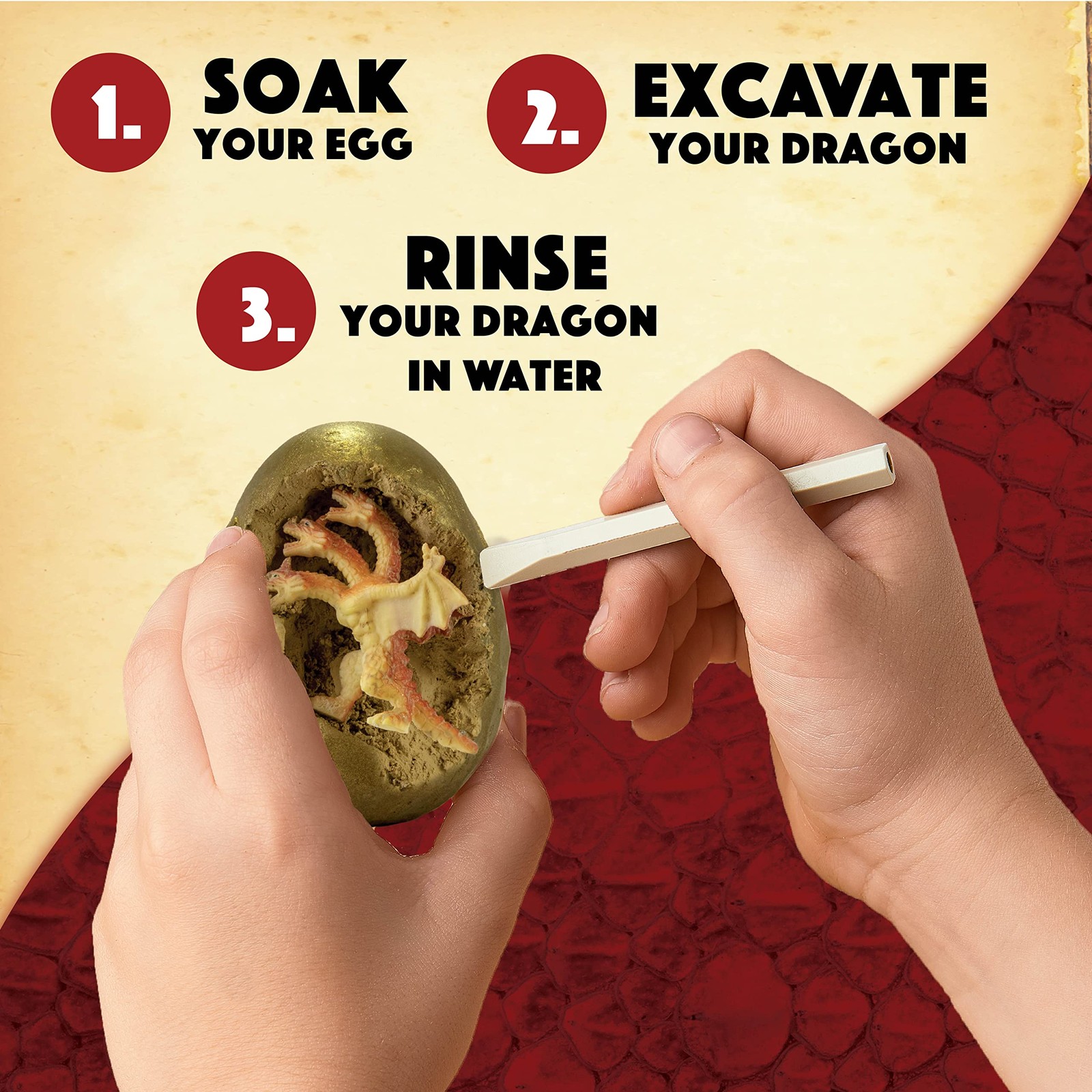 12 Dragon Eggs Dig Kit Educational Excavation Toy for Kids Ages 4 and Up