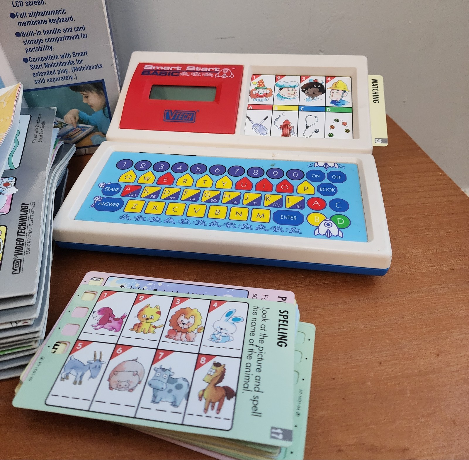 Vintage 1993 VTECH Smart Start Basic EDUCATIONAL Learning TOY + Cards & Books