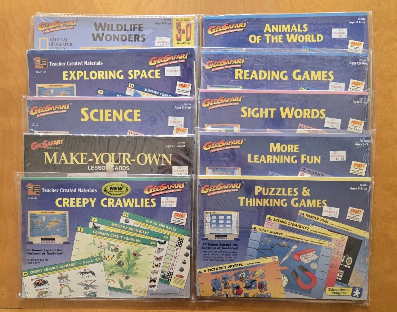 Geo Safari Electronic Learning Cards Lot Of 10 New And Used