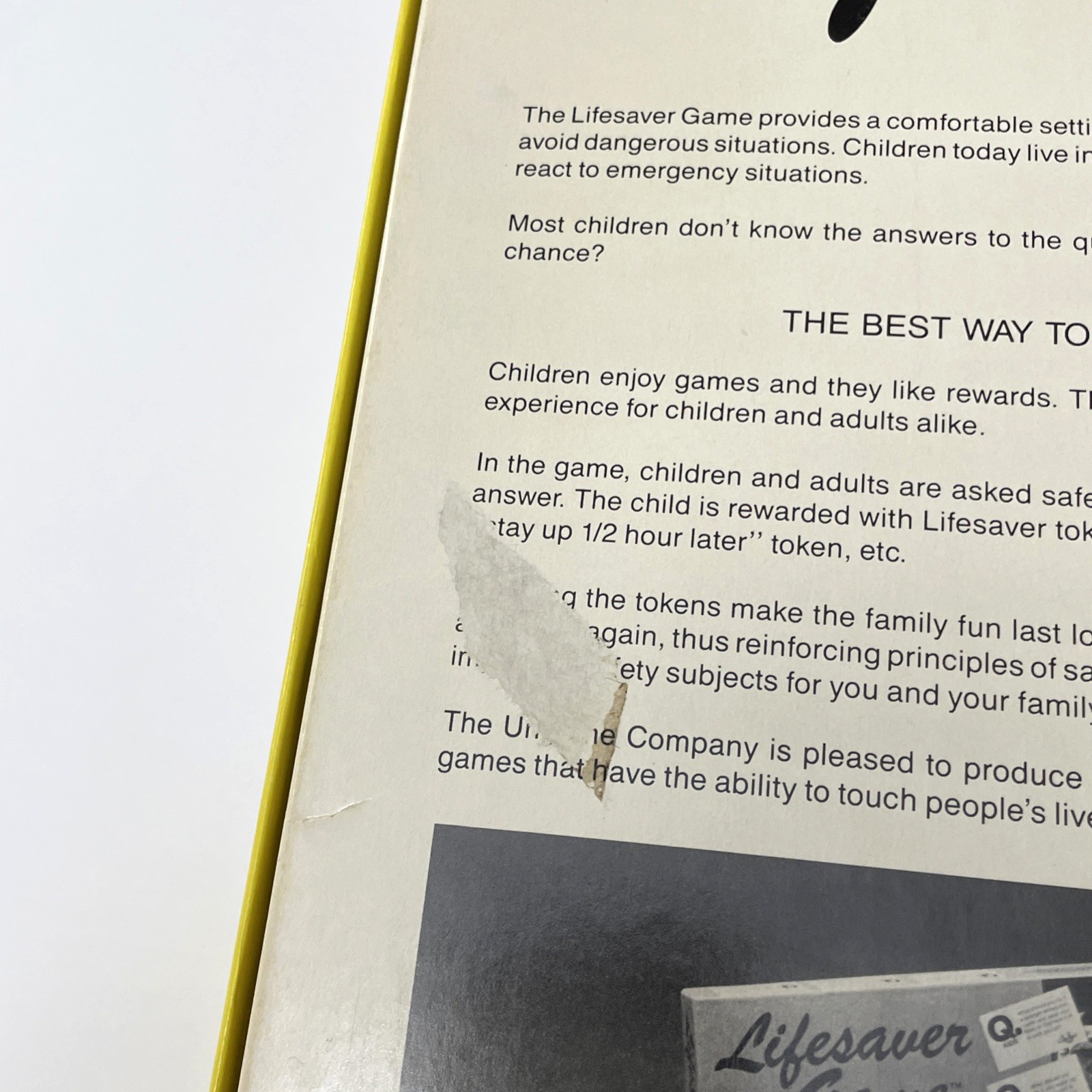 Ungame Lifesaver Game 1985 Parents Teach Your Child Safety Complete