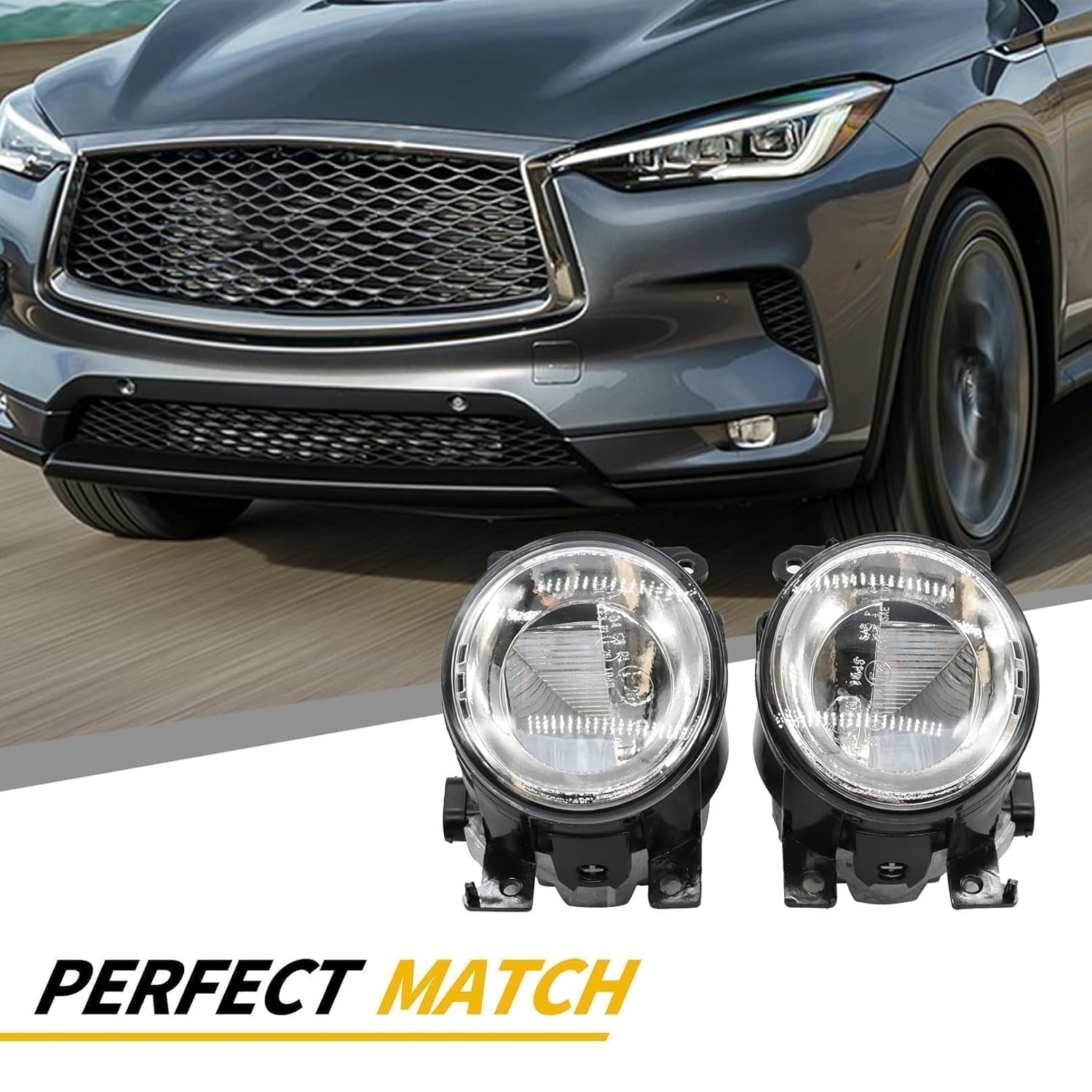 Fog Lights Compatible Q50 QX50 Q60 QX60 QX80 2014-2018 Driver Passenger