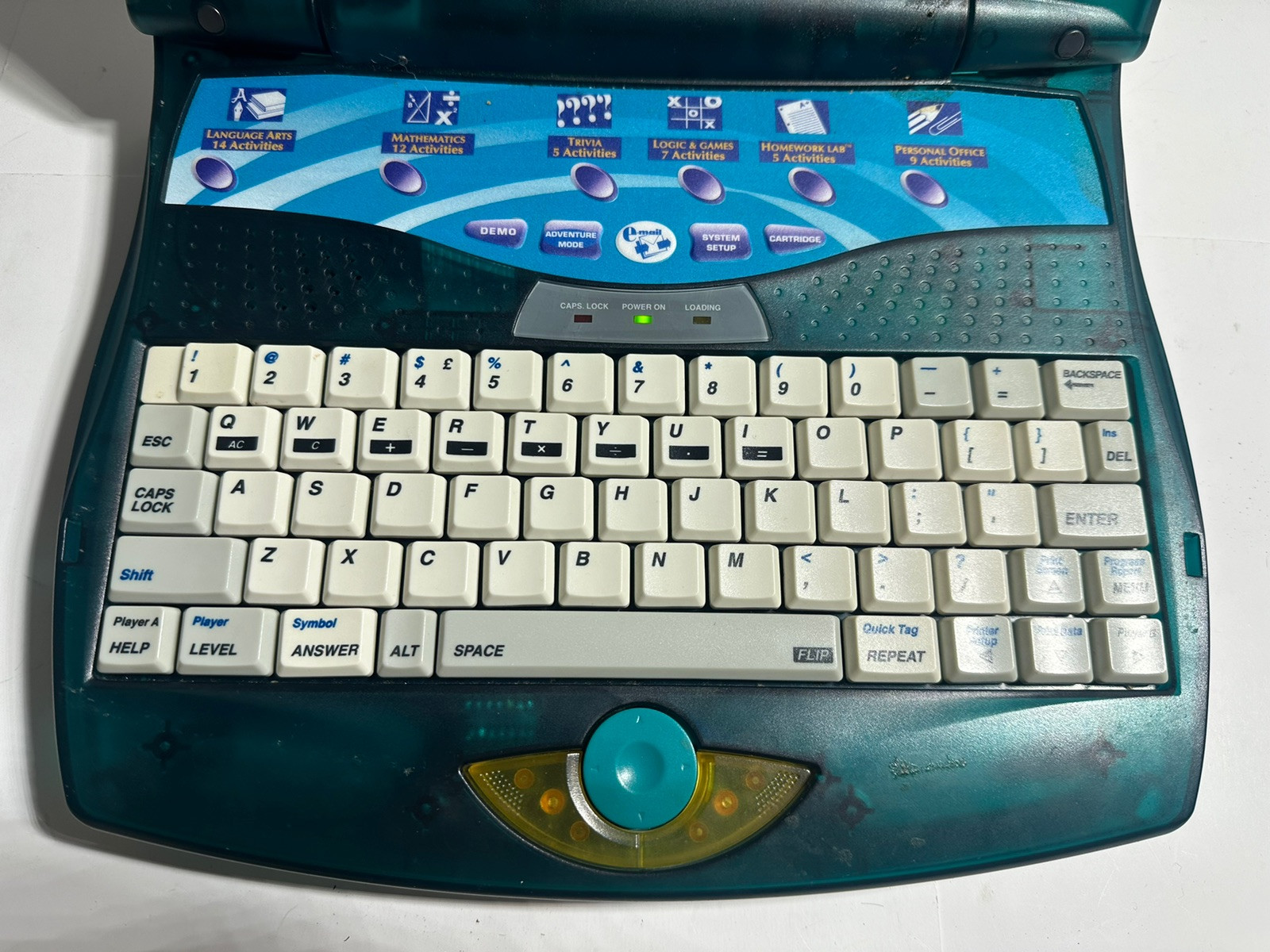 VTECH EP E-Power Kids Laptop – Retro Translucent Teal Green Tested Seems To Work