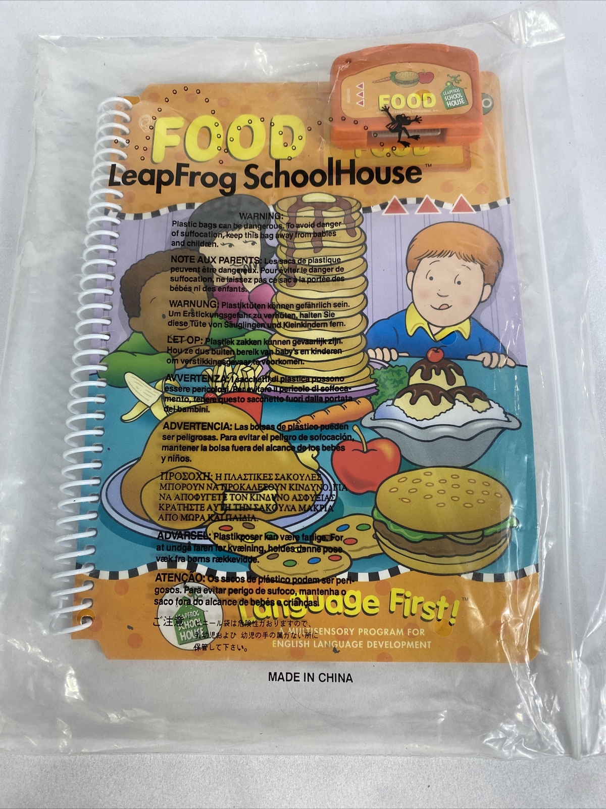 Leapfrog Leappad SchoolHouse Language First! Food Book and Cartrige in Package
