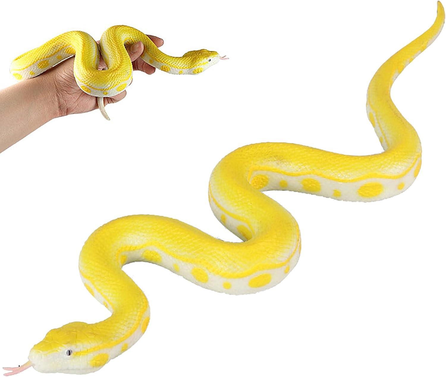 Realistic Fake Snakes Toy Soft Rubber Snakes to Keep Birds Away – Python Snake T