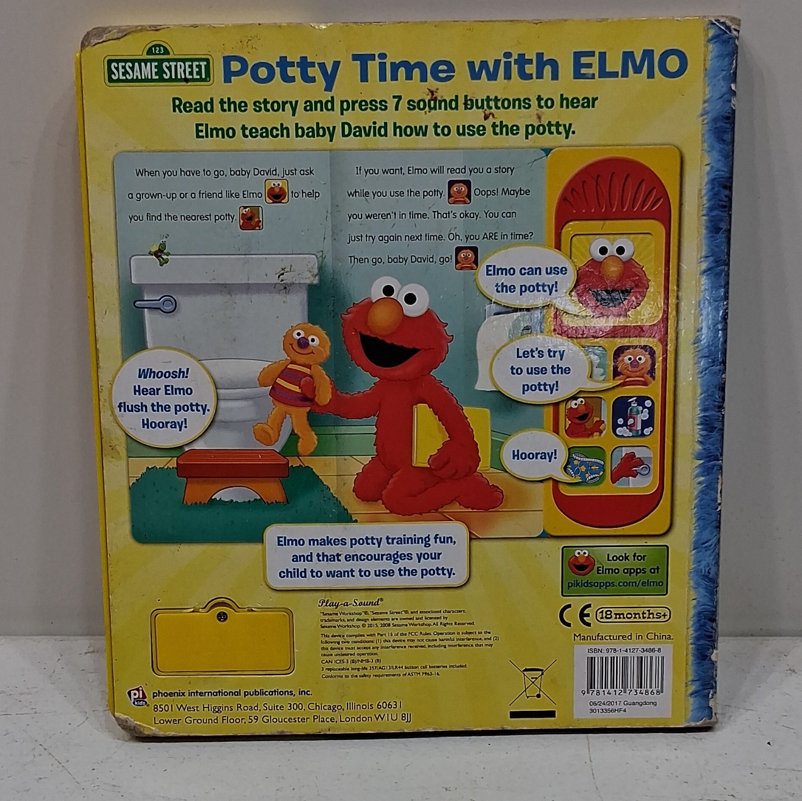 Play a sound books Disney Pixar Cars The Big Race; Sesame Street Potty Time Elmo