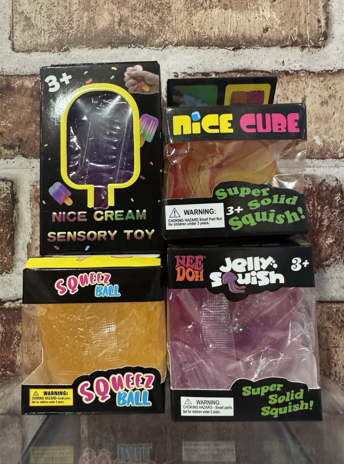 4 Pack Bundle Nice Cream Cube Gum Drop Jellyfish Inspired SquishSlowRise Fidget