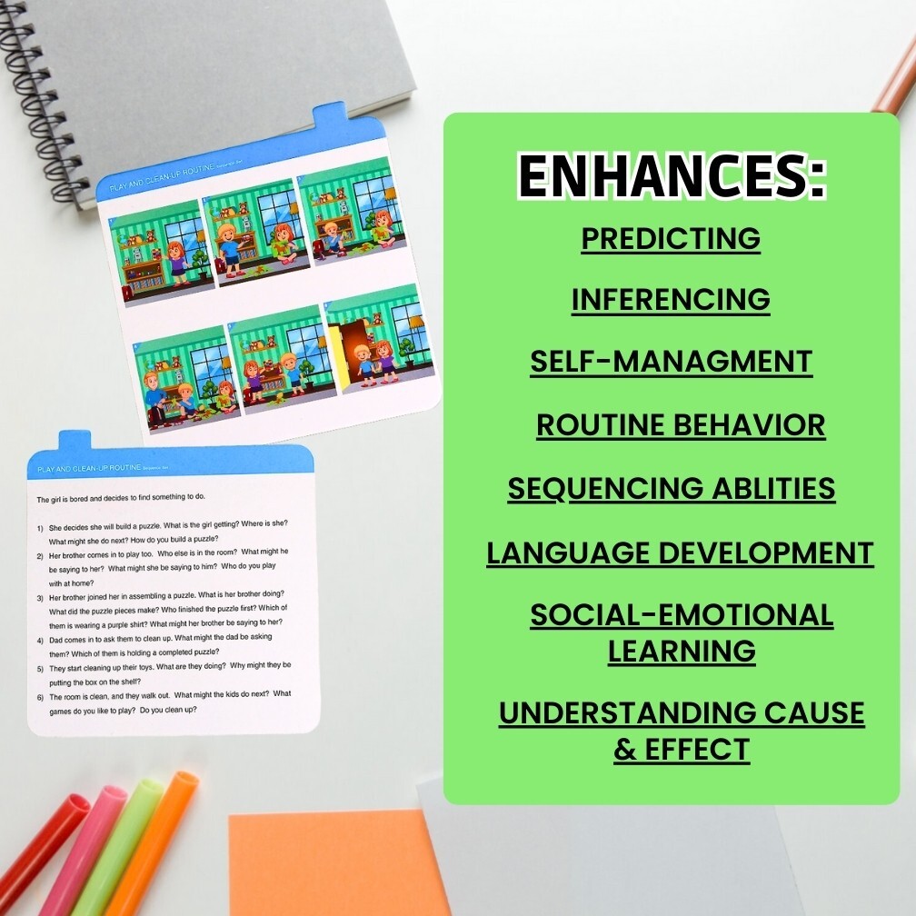 Sequence for Kids: Daily Routine Cards; Speech Therapy Material