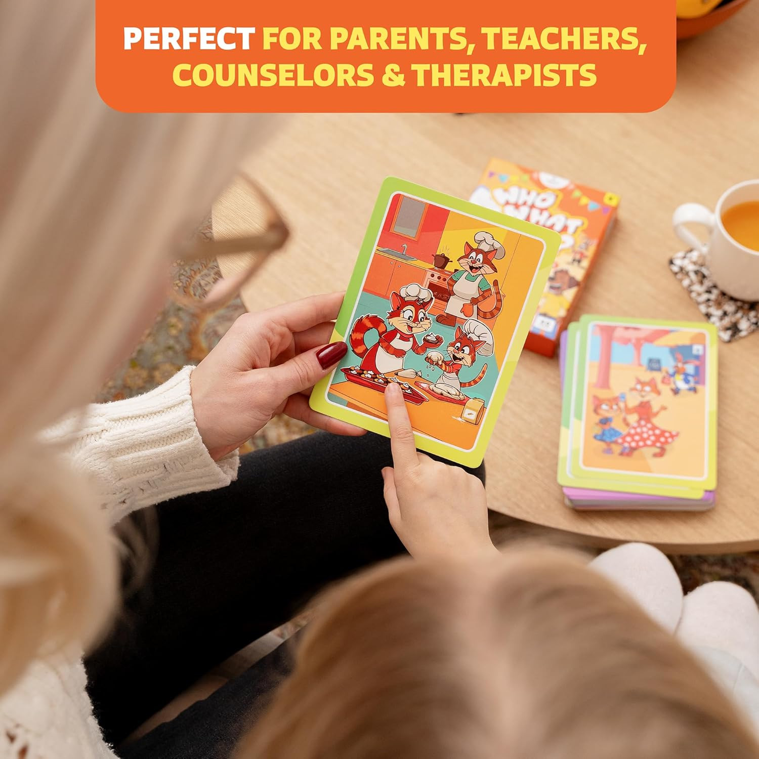Who What Why Conversation Cards for Kids – Learning Game for Social Skills, Emot
