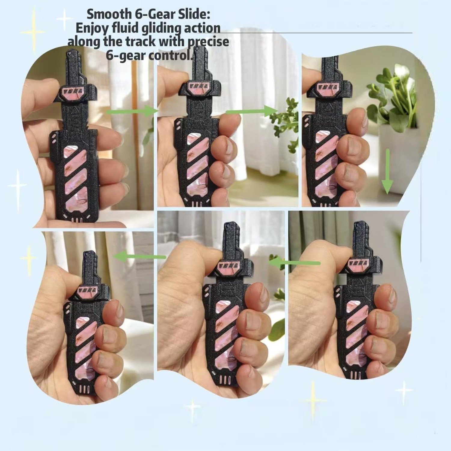 Metal Splitting Sword Fidget Slider – Zinc Alloy 6-Gear Dual Action, Tactile …