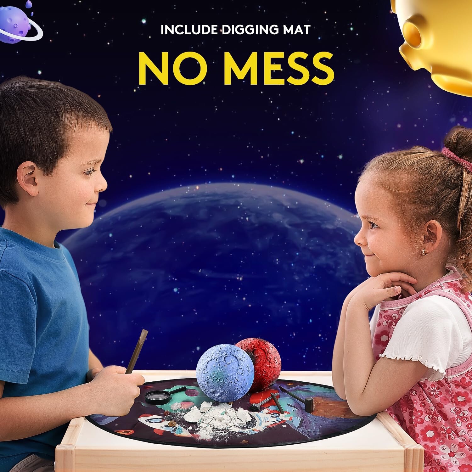 Gemstone Dig Kit, Solar System Space Toys, Find 15 Real Gemstones+crystals