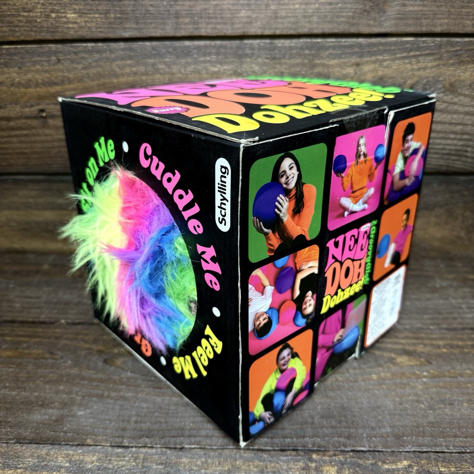 NEW Rare Needoh Dohzee Groovy Glob 7.5″ Furry Ball Pillow Rainbow Plush IN BOX
