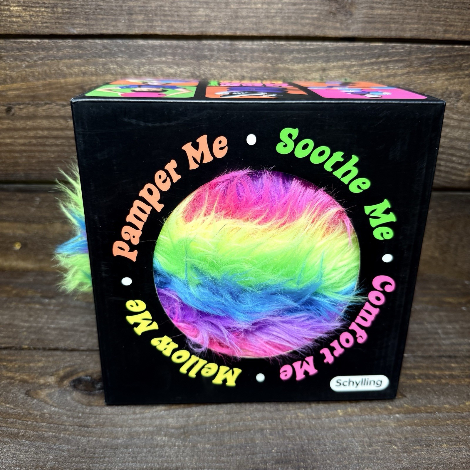 NEW Rare Needoh Dohzee Groovy Glob 7.5″ Furry Ball Pillow Rainbow Plush IN BOX