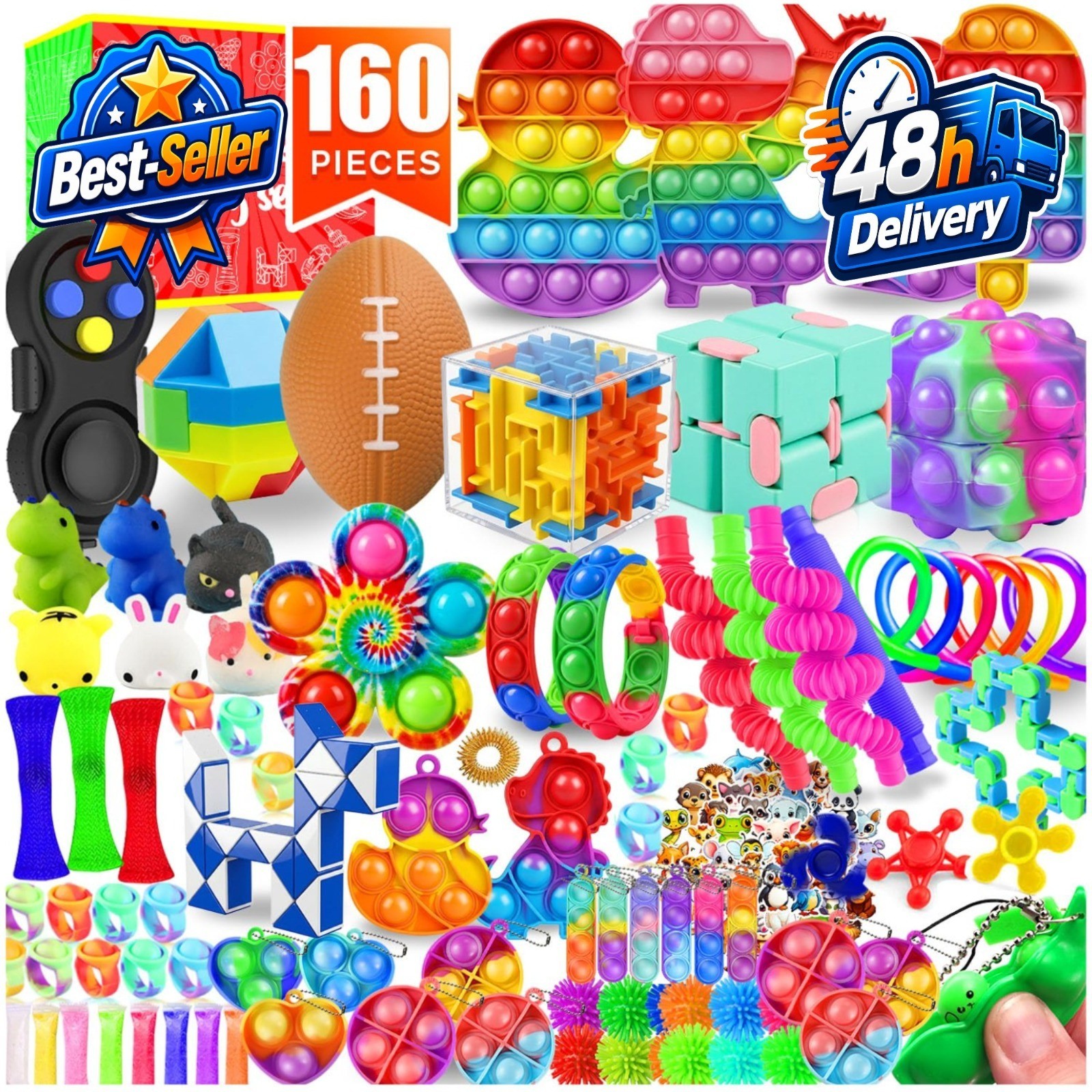 VNAMO Fidget Toys 160 Pack Set for Kids | Sensory Toys for Autism
