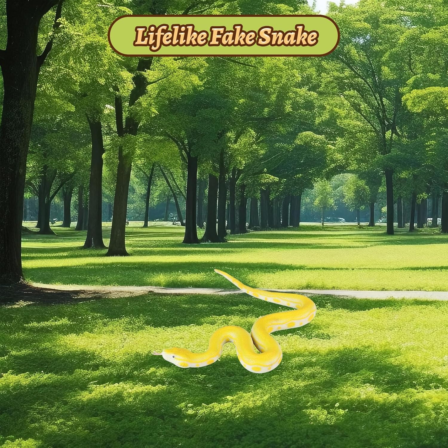Realistic Fake Snakes Toy Soft Rubber Snakes to Keep Birds Away – Python Snake T