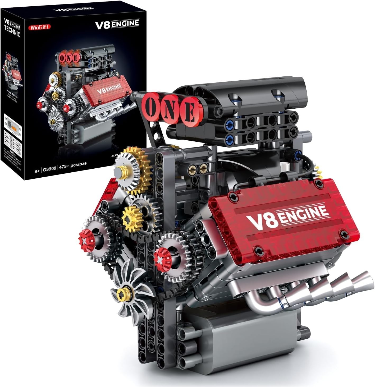 V8 Engine Building Set,V8 Engine Model kit that Run,Build Your Own STEM Mini …