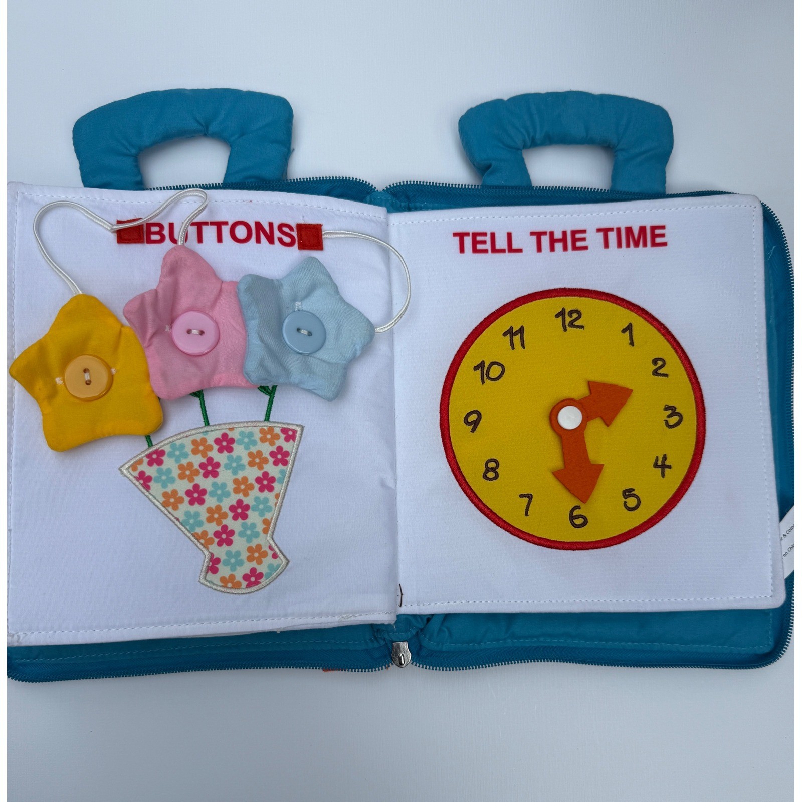 My Quiet Book Sensory Activity Toy Toddler Teal Blue Fine Motor Skills Travel