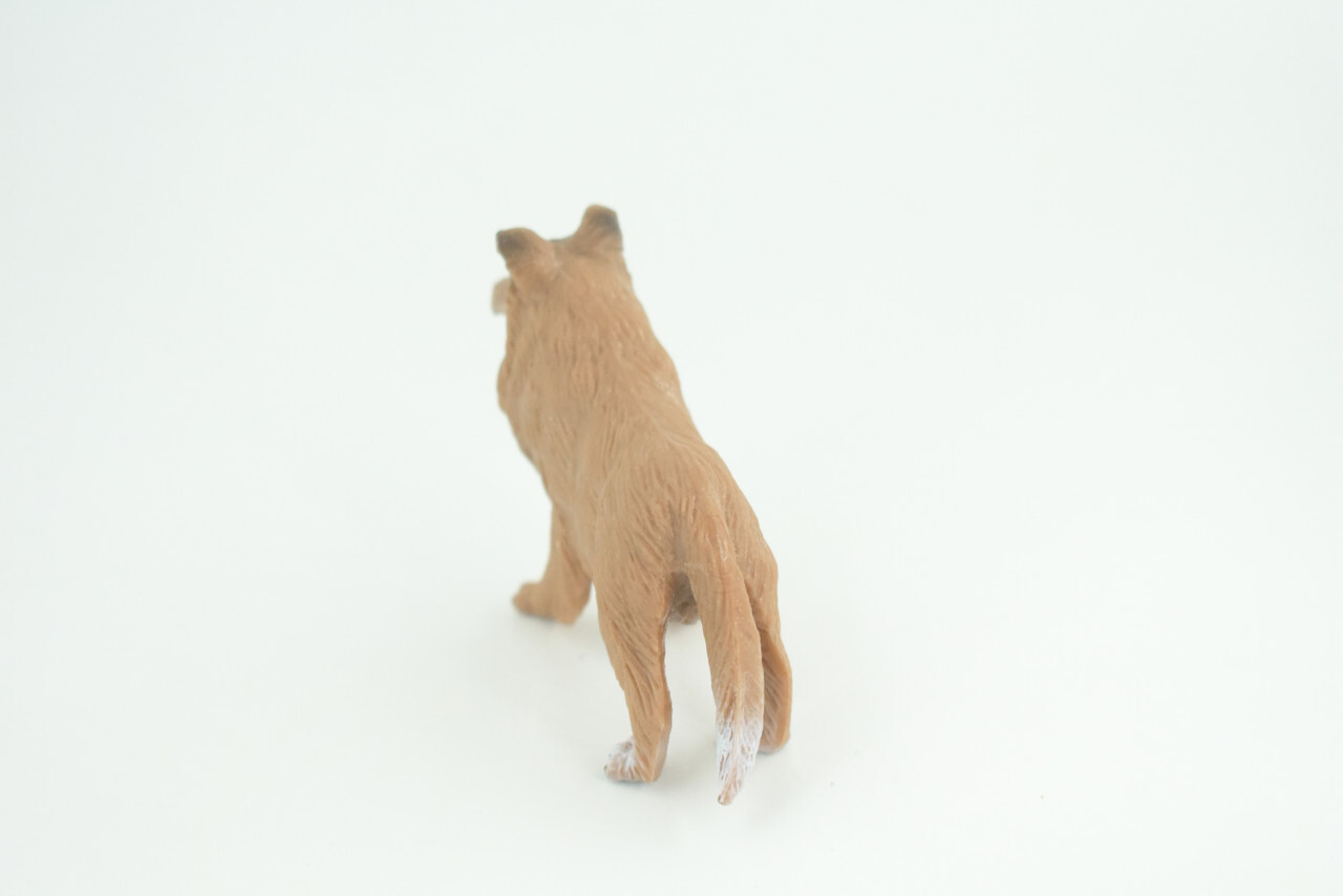 Collie Dog Toy, Brown Realistic Hand Painted Rubber Model, 4 Inches CH790 BB186