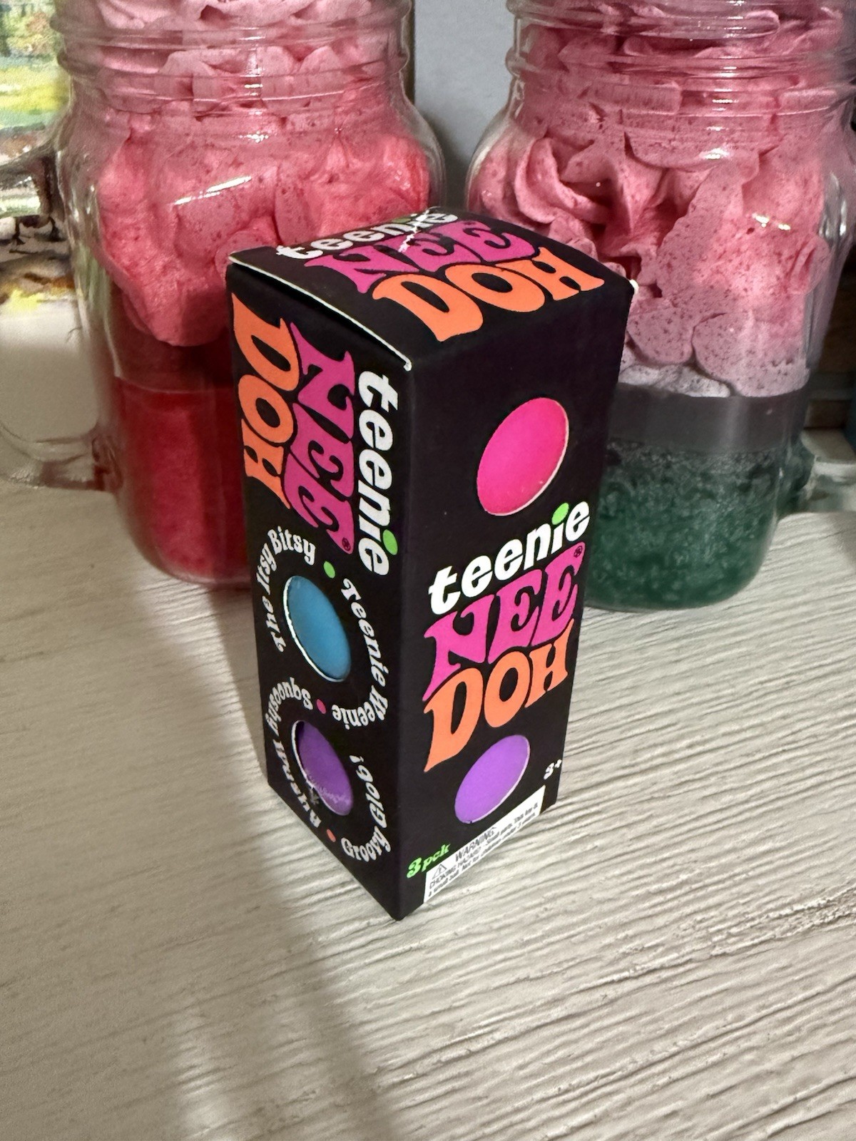 NEW Teenie Nee Doh 3 Pack Squishy Stress Toy Groovy Glob Pink Blue Purple