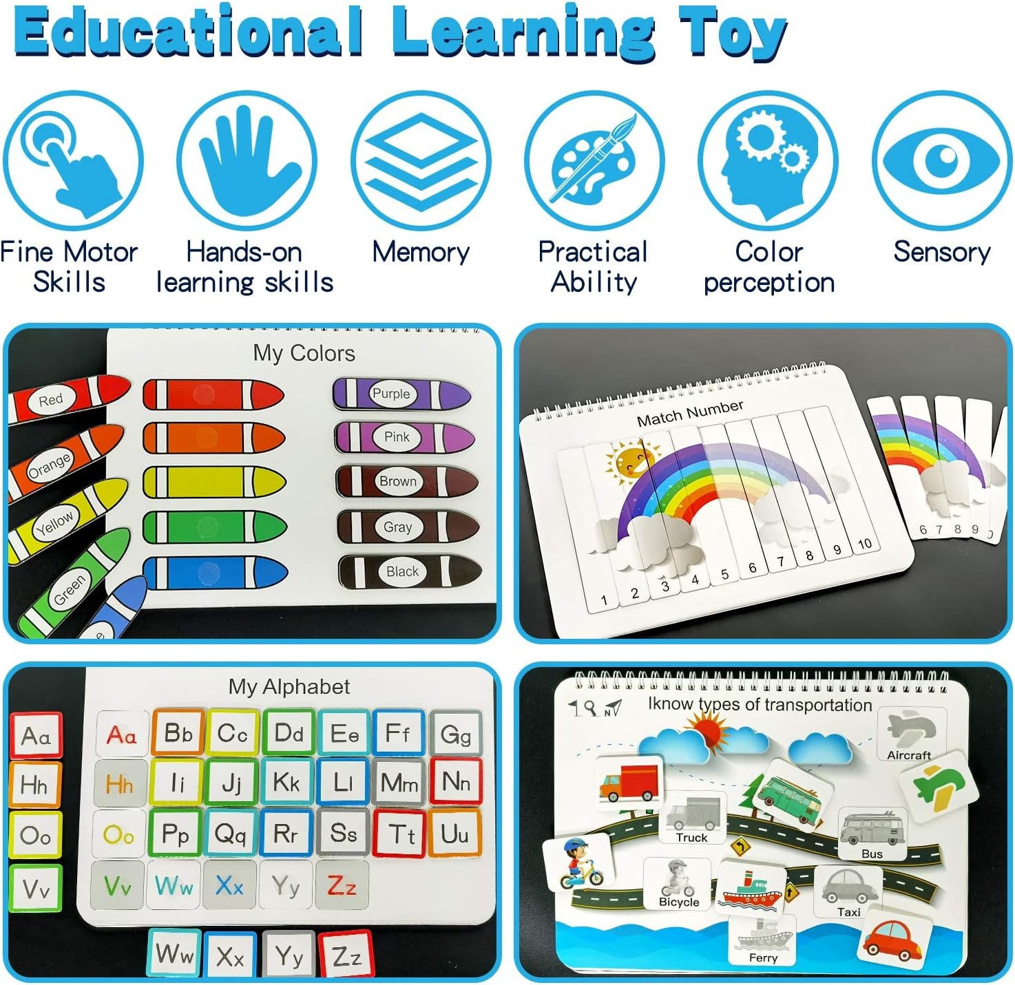 Busy Book for Toddlers, Montessori Toys 3 4 5 6 Years Old, Autism…