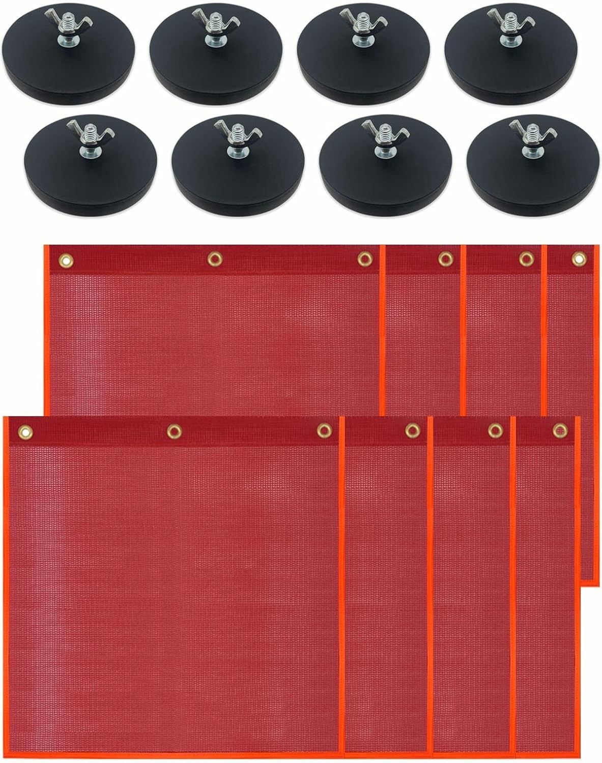 Heavy Duty Magnetic Safety Load Flags 8 Pack 45 cm PVC Warning Flags Outdoor Use